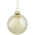 thumbnail image 5 of Northlight 2-Finish Glass Christmas Ball Ornaments - 2.5" (60mm) - Champagne Gold - 9ct, 5 of 8