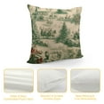 thumbnail image 4 of SHERONV Winter Toile Throw Pillow Covers  Green Christmas Pillow Cases Xmas Santa Deer Holiday Decorative Cushion Covers for Sofa Couch 20x20in, 4 of 5