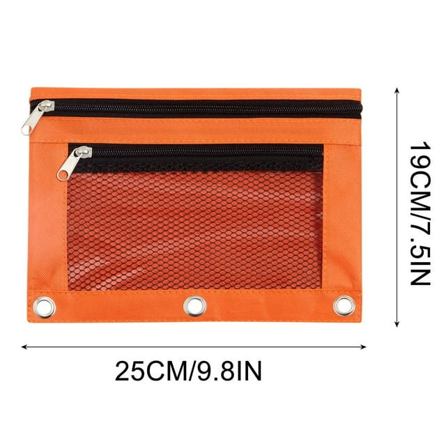 Pencil Pouch 3 Ring Zipper Pencil Pouches Case Binder Cosmetic Bag