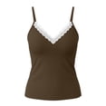 thumbnail image 5 of MYAOYINo Boundaries Womens Tank Tops Lace Trim Padded Bralette Spaghetti Strap Top, 5 of 7