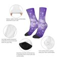 thumbnail image 3 of Zufioo Snowfall Sky White Purple Print Children's Mid-tube Socks, Contrast Color High Elastic Sports Socks - Sweat-absorbent, Warm, Suitable for Children Aged 6-10, 3 of 5