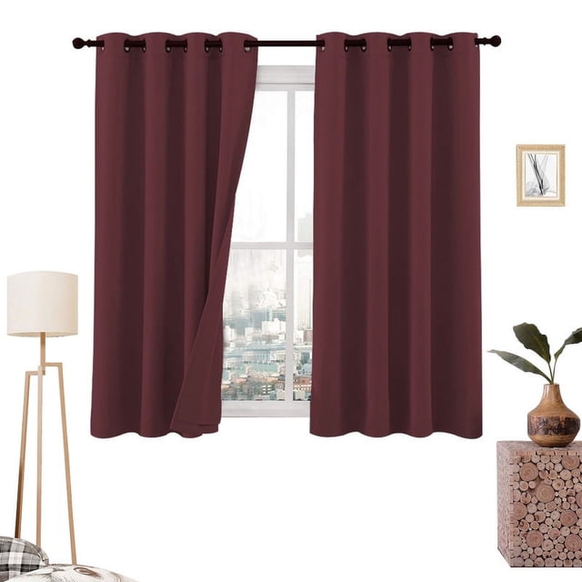 Cortinas Blackout 275cm Ancho X 160cm Alto - En 2 Páneles (Vino)