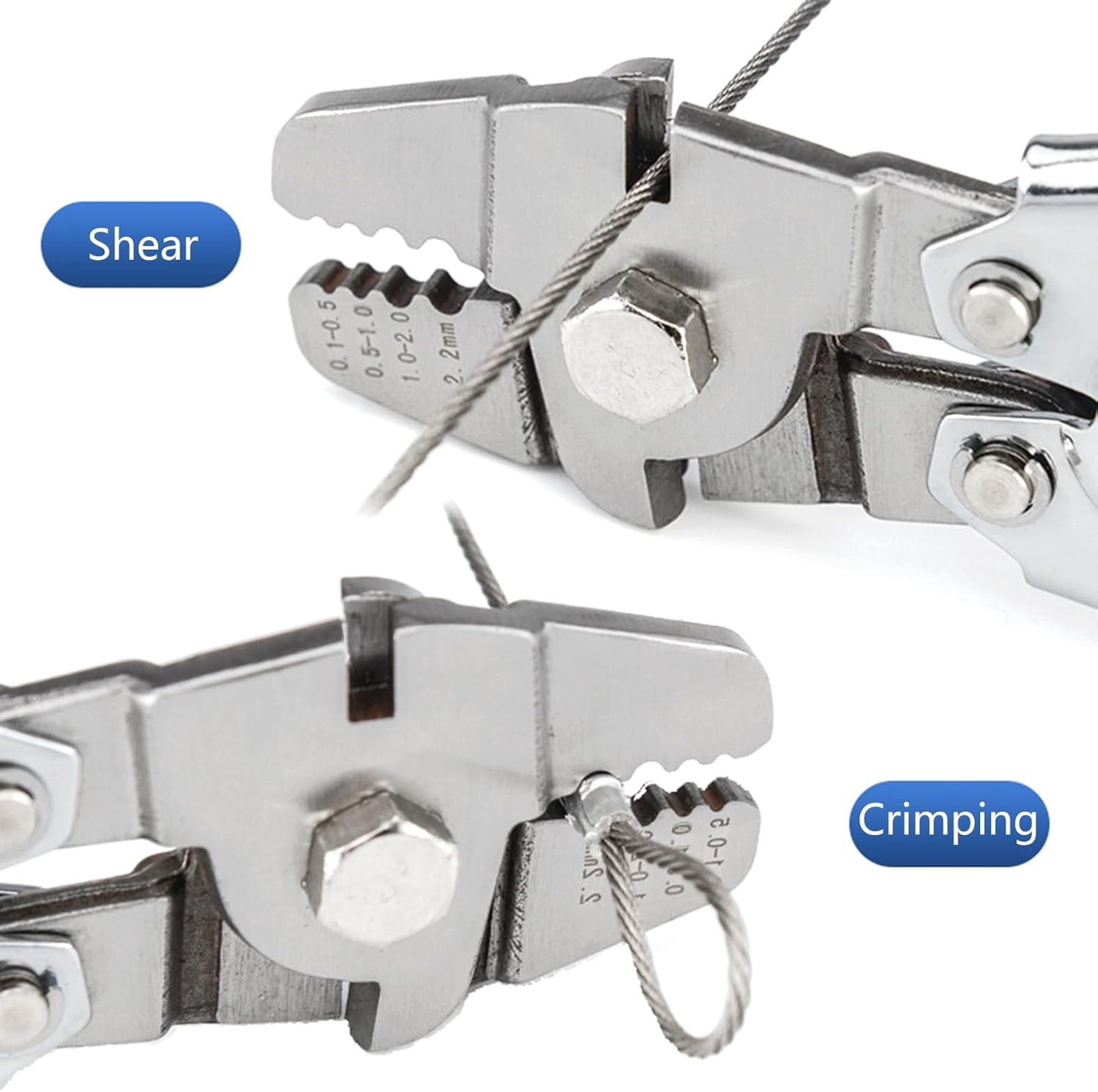10" Wire Rope Crimping Tool, Industrial High Carbon Steel Swaging Tool for Aluminum Sleeves, Fishing Rigging