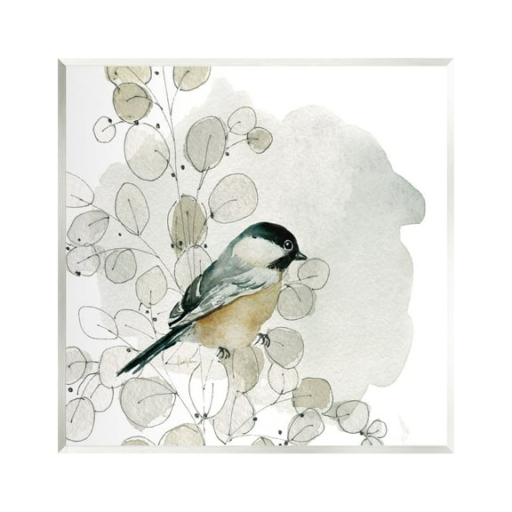 Stupell Industries Finch Bird Perched Soft Botanicals Animals & Insects Painting Unframed Art Print Wall Art