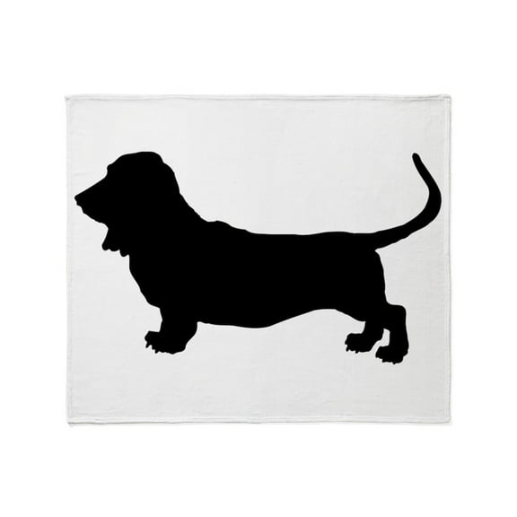 CafePress - Basset Hound Silhouette Throw Blanket - Soft Fleece Throw Blanket, 50"x60" for All Ages