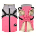 thumbnail image 1 of CNKOO Warm Dog Jacket with Reflective Chest Strap and Zipper  Adjustable Pet Winter Coat for Medium to Large Dogs  Paw Print Embroidery Design  Suitable for Cold Weather Outings, 1 of 6