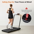 thumbnail image 5 of CONCETTA Foldable Walking Treadmill with Handrails, 2-in-1 Quiet Under Desk Treadmill for Home Office, Remote Control, LED Display, Black, 5 of 11
