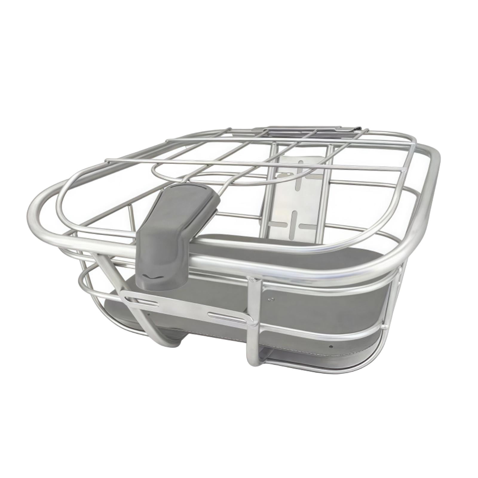 harayaa Electric Bike Front Basket Bicycle Storage Basket for Riding Biking Shopping silver