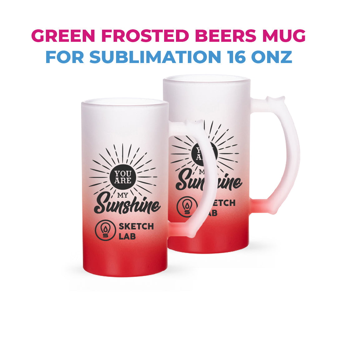 16oz Frosted Glass Beer Mug Dye Sublimation Blank - USCutter