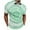 A093-Mint Green, variant on Short Sleeve Mens Polo Shirt Collared Casual Shirts Quarter Zip Loose Tie Dye Tops