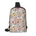 thumbnail image 2 of Rocae Bunny Floral for Lightweight Chest Bag Dual Pocket, Waterproof Crossbody Sling Bag for Men and Women, 2 of 8