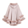 thumbnail image 3 of Châle Tricoté Grande Taille pour Femmes avec Faux Col et Manteau Chaud à Capuche, 3 of 5