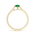 thumbnail image 2 of ANGARA Natural One Sided Split Shank Round Emerald Solitaire Engagement Ring in 14K Yellow Gold for Women (Size-5mm) | May Birthstone, Anniversary, Jewelry Gift for Women | Natural Emerald Ring, 2 of 11