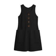 thumbnail image 5 of Kojanyu Women's Round-Neck Solid Color Sleeveless Casual Dress 100% Cotton Short Summer Mini Dress for Daily Wear Spring and Vacation, 5 of 8