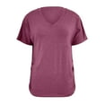 thumbnail image 4 of Pimfylm Fashion Woman Causal Button Solid Blouse Short Sleeve T-Shirt Summer Tops Button Down Shirts for Women(Red,L), 4 of 8