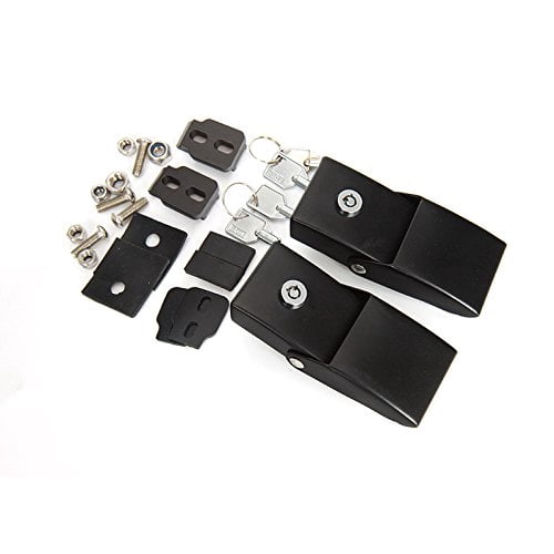 Steel Hood Latches Lock for Jeep Wrangler 2007-2018 JK JKU JL Unlimited Rubicon Sahara X Off Road Sport Exterior Accessories, Easy To Install, Durable and Style Design