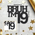 thumbnail image 2 of Cake Topper Penitue Brush I'm 19 Black Glitter Birthday, 2 of 7