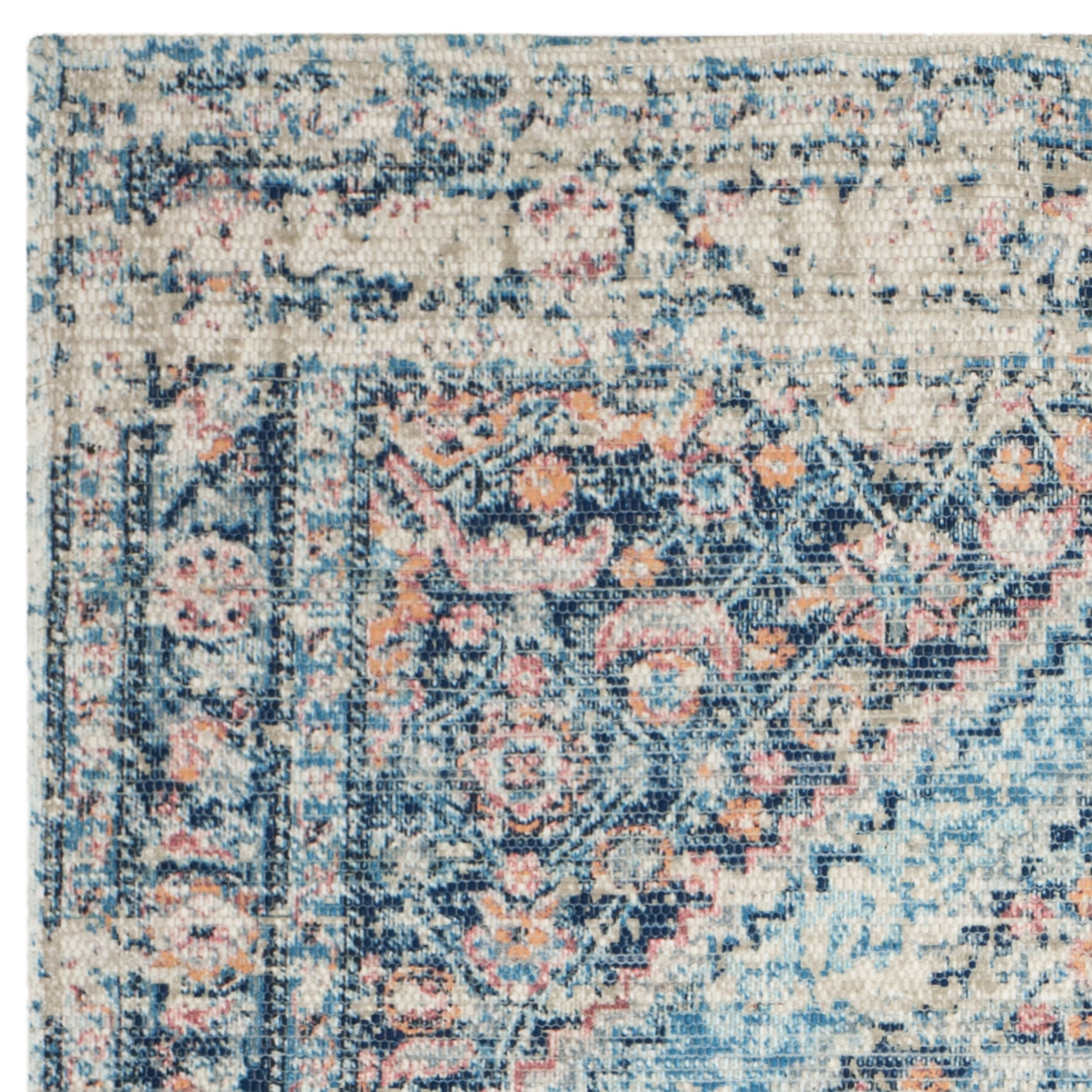 SAFAVIEH Saffron Ariana Vintage Cotton Runner Rug, Blue/Turquoise, 2'3" x 6'