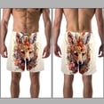 thumbnail image 3 of luoweisi Men's Beach Shorts Quick Dry Swim Trunks with Mesh Lining Flower Fox S, 3 of 5