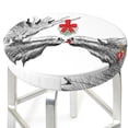 thumbnail image 3 of Balery Moose Kissing Under Mistletoe Fundas de asiento para taburete de bar redondo de tela de terciopelo ajustables que protegen de arañazos y manchas para sillas de 14 a 17 pulgadas.-12 inch, 3 of 7
