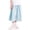 Blue, variant on KyCheLot Kids Girls Solid Color Capris Pants Summer Pleated Wide Leg Elastic Waist Pants Comfy Fashion Skirts Pants