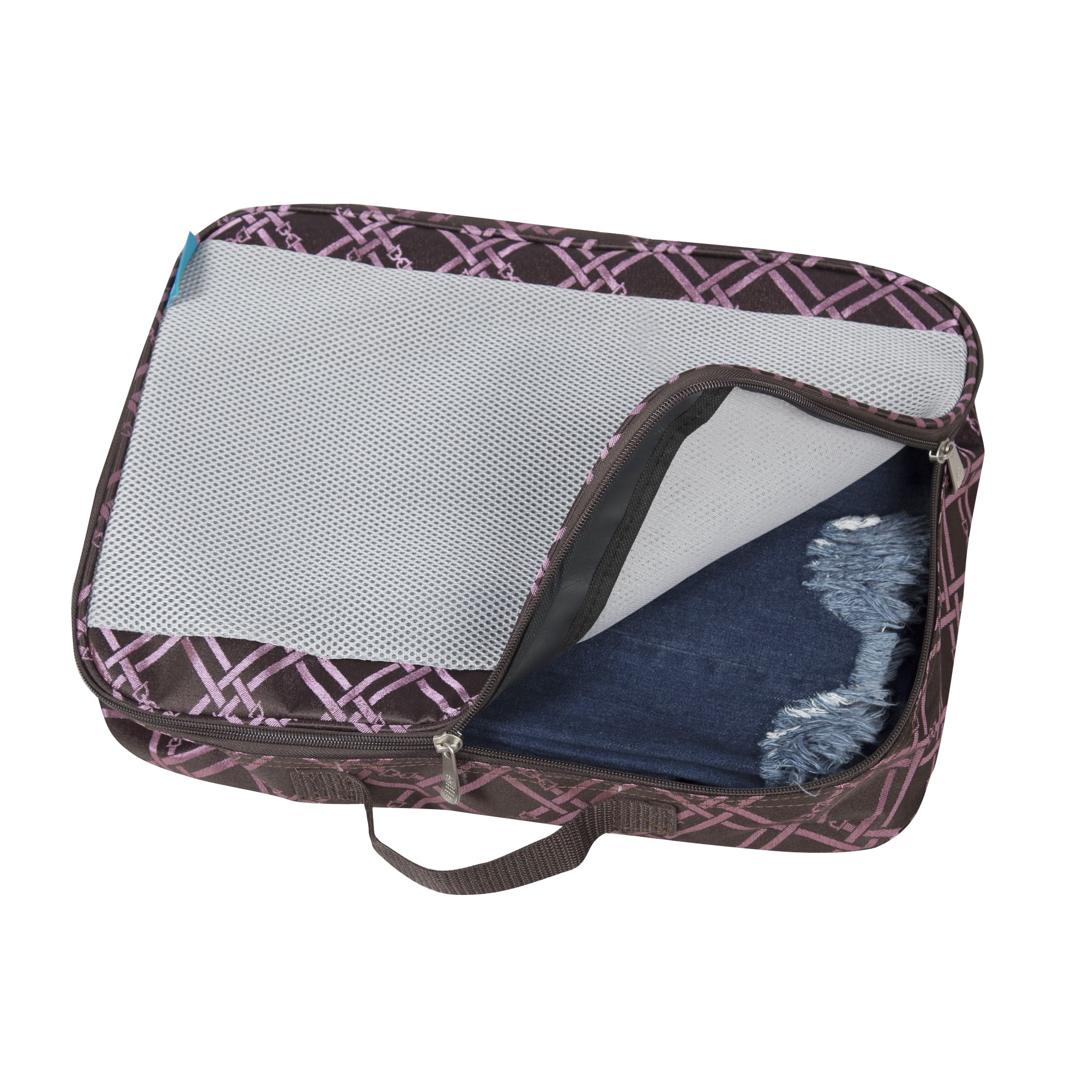Handy Sandy Deluxe 5 PIECE Packing Cube Travel Luggage Organizer Accessory Set - - Pemberly Pink