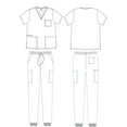 thumbnail image 2 of Unisex STRETCH Jogger Scrub Set Solid V-Neck Top Men Women Jogger Nurse Uniform, 2 of 3