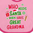 thumbnail image 4 of Inktastic Who Needs Santa when I Have Great Grandma Boys or Girls Baby Bib, 4 of 4