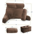 thumbnail image 5 of Nestl Double Reading Pillow, Double Back Pillow, Backrest Pillows for Bed with Arms, Back Pillows for Sitting in Bed, 2 Neck Roll & 2 Lumbar Back Support Pillow, Brown, 5 of 7