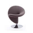 thumbnail image 5 of JERFIT Modern 360 Swivel Accent Chair, Grey Wool Blend Fabric Upholstered Lounge Chair with Chrome Metal Base for Living Room, Office, 5 of 5