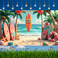 thumbnail image 5 of Tropical Theme Surfboard Banner Beach Party Backdrop for Summer Celebration Outdoor Event Photography, 5 of 8