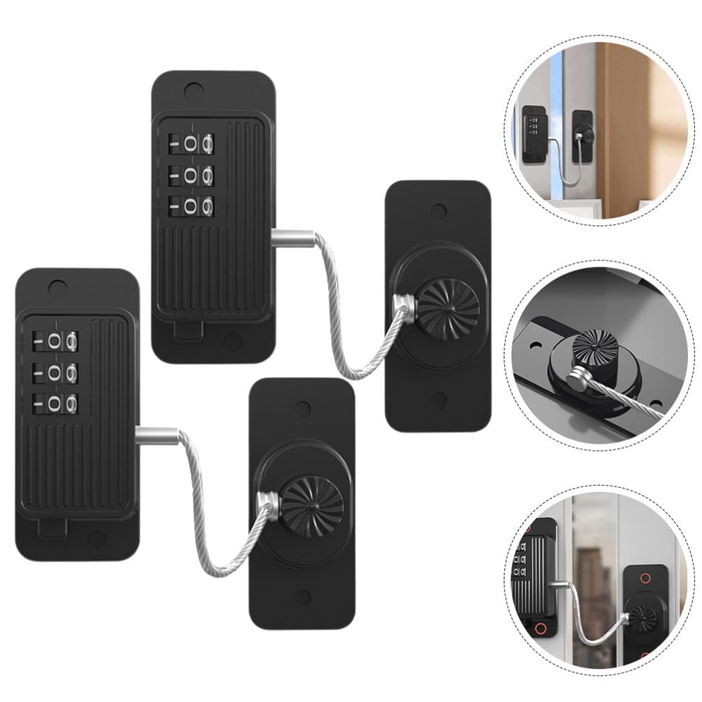2 pack Mini Fridge Lock, Refrigerator Lock, Keyless One-Click Access, Customizable Password, Child Safety Combination Lock for Refrigerator, Cabinet, Window, Closet, Night Sky
