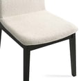 thumbnail image 4 of XDECO White Boucle Dining Chairs Set of 2 with Black Wooden Legs, Mid Century Modern Accent Fabric Vanity Chairs with Thick Cushion for Indoor Outdoor Kitchen Living Room Bedroom Restaurant, 4 of 7