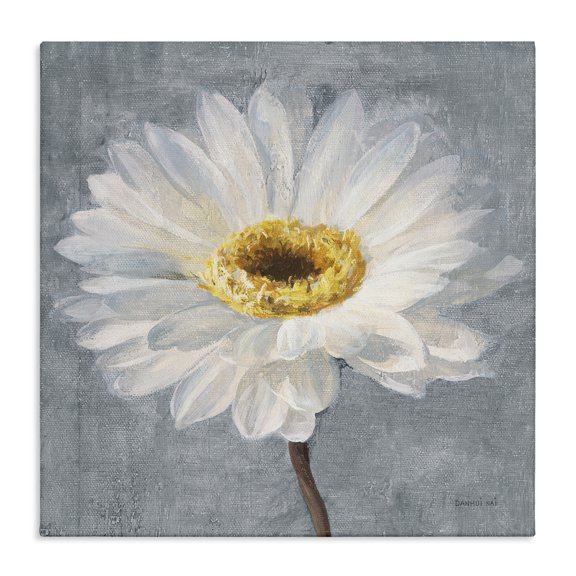 Stupell Industries Paris Blossom on Grey Plants & Flowers Painting Wrapped Canvas Art Print Wall Art, 17 x 17
