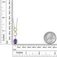 thumbnail image 6 of Gem Stone King 925 Sterling Silver Purple Amethyst and White Lab Grown Diamond Pendant Necklace for Women | 2.37 Cttw | Gemstone February Birthstone | Oval 10X8MM | With 18 inch Chain, 6 of 6