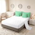 thumbnail image 4 of Manfei Geometric Stripe Twin Bedding,Contemporary Minimalist Bedding Comforter Set, Green White, Reversible 7-Piece, 4 of 6