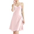 thumbnail image 2 of Rigardu Hot Sale!! Nightgowns for Women 2025 New Women's Summer V Neck Strap Thin Slim Fit Solid Color Hanging Dress Pink L, 2 of 5