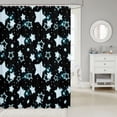 thumbnail image 2 of Manfei Dreamy Glowing Stars Shower Curtain 72Wx72L,Galaxy Theme Bathroom Curtain,Black Blue, 2 of 5