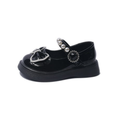

Rotosw Girl s Mary Jane Sandals Bow Dress Shoes Comfort Flats Kids Princess Shoe Girls Lightweight Ankle Strap Black 10C
