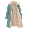 thumbnail image 6 of QATAINLAV Womens Winter Long Coats Sherpa Fleece Lined Down Jacket Casual Lapel Puffer Coat with Pockets, Mint Green, S, 6 of 10