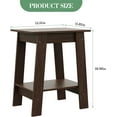 thumbnail image 3 of AEGFKDSmall Side End Table with 2-Layer Storage Shelves, Rustic Wooden Bedside Table, Farmhouse Square Nightstand for Living Room, Bedroom, Entryway, Walnut, 3 of 9