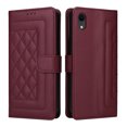 thumbnail image 2 of Compatible with iPhone XR Case, Premium Leather iPhone XR Wallet Book Case Magnetic Flip RFID Blocking Credit Card Holder Kickstand with Wrist Strap Shock Absorbing Case, Winered, 2 of 11