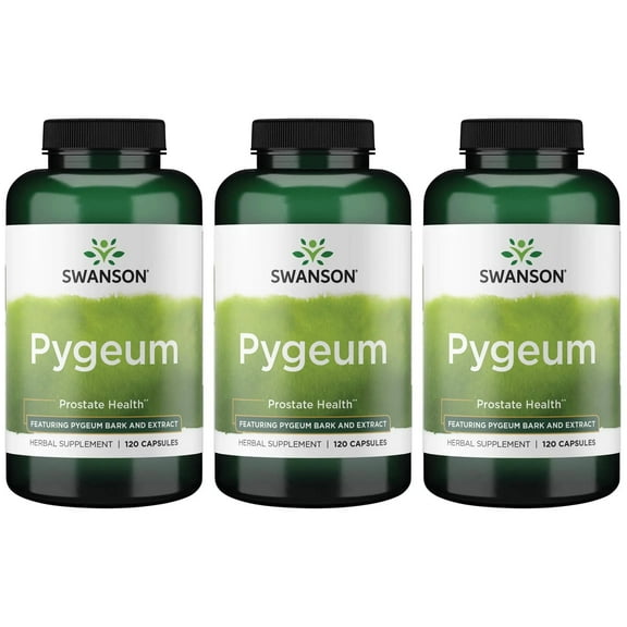Swanson Pygeum - Herbal Supplement - Men's Health Supplement - (120 Capsules Each, 400 mg) 3 Pack