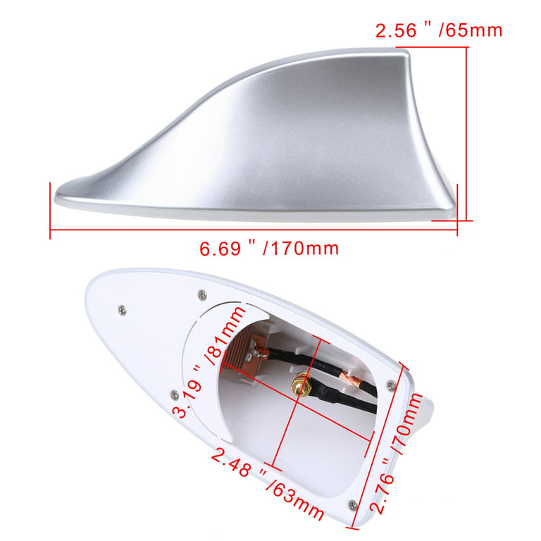 Universal Shark Fin Car Antenna AM/FM Radio Signal Roof Aerial for Auto SUV  Truck Offroad with Adhesive Base Waterproof 