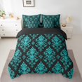 thumbnail image 2 of Erosebridal Bohemian Flower Bedding Queen Size,Exotic Style Comforter Sets with Sheets,Lightweight Reversible Bedding Sets Queen Size,Damask Decor,7 Pieces, 2 of 5