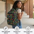 thumbnail image 5 of HUIACONG Neon Monster Truck Print School Backpack for Kids Boys Age 5-14 Water Repellent Multi Pocket Bookbag with Adjustable Padded Straps Sturdy Large Capacity Daypack for Elementary Travel, 5 of 7