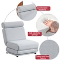 thumbnail image 4 of Folding Sofa Bed Single with Pillow, Floor Lazy Sofa, Leisure Sofa Chair, Folding Upholstered Couch Bed with Adjustable Backrest, for Living Room/Guest Room/ Office, Easy to Store, Light Grey-Blue, 4 of 9