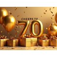 thumbnail image 4 of LUUFILx Golden Anniversary Celebration Banner Backdrop for Milestone Events and Parties Cheers to 70 Years with Decorative Background and Festive Decor Party Supplies, 4 of 8