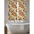 thumbnail image 5 of Sheer Curtains 72 Inches Long 2 Panels, Fall Thanksgiving Orange Pumpkin Rod Pocket Curtain Voile Draperies, Green Leaves Retro Linen Light Filtering Window Treatment for Living Room Kitchen Bedroom, 5 of 8
