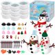 thumbnail image 1 of Ariepoue Calcetín navideño para niños, adolescentes, niñas, paquete de 9, kit de construcción de muñeco de nieve, manualidades navideñas, regalos para niños, arcilla de modelado creativa en seco al ai, 1 of 1